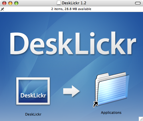 A Finder window for a mounted disk image