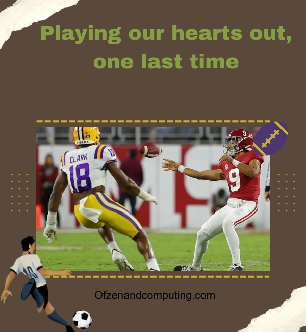 Last Football Game Captions For Instagram (2025)