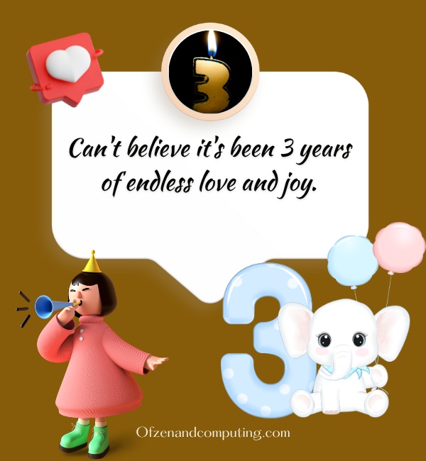 Happy 3rd Birthday Captions For Instagram (2025)