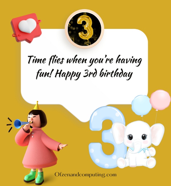 Short 3rd Birthday Captions For Instagram (2025)