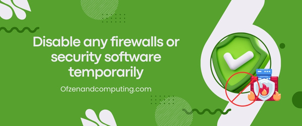 Disable Any Firewalls or Security Software Temporarily - Fix Travis Rilea Error Code in MW2