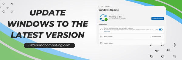 Update Windows to the latest version - Fix WSL Error Code 0x80040326