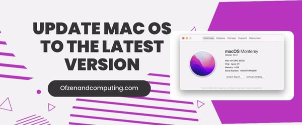Update Mac OS to the Latest Version - Fix Mac Error Code 8072