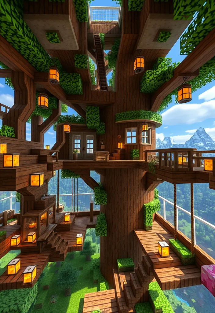 Minecraft Interior Ideas: Whimsical Treehouse