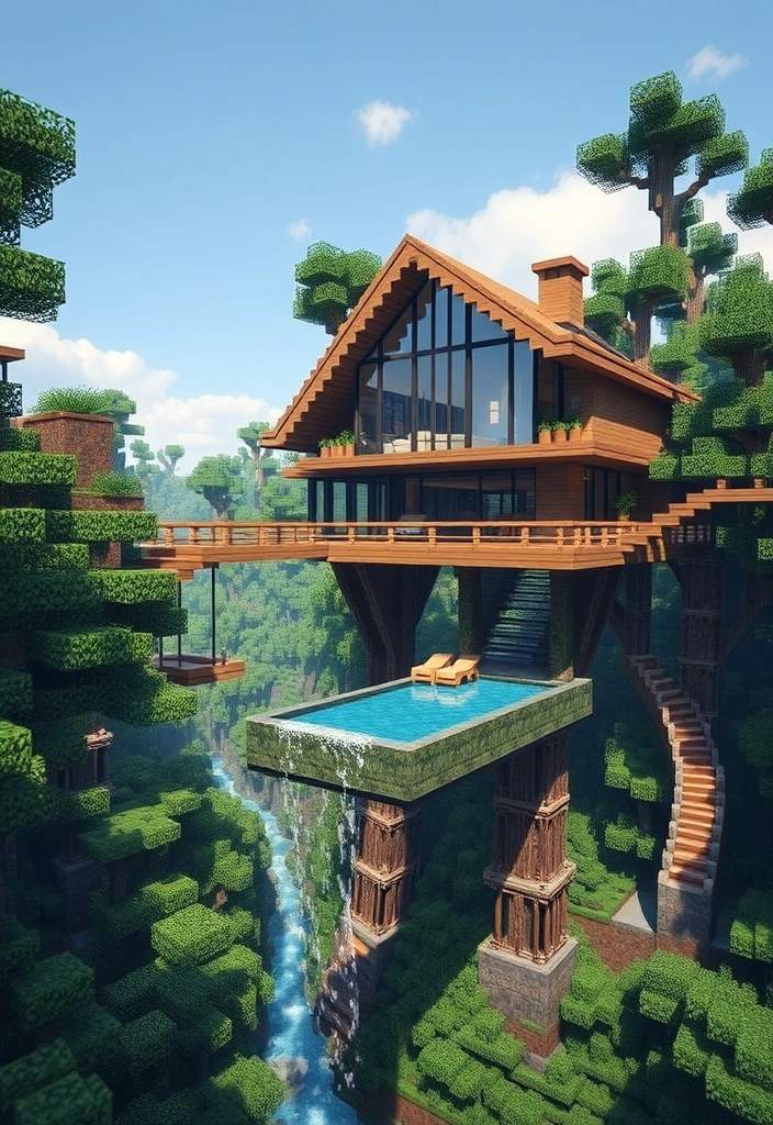 Minecraft Jungle House Ideas: Floating Jungle Villa
