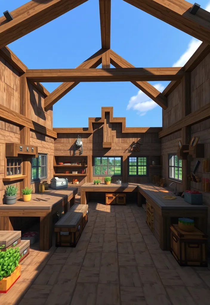 12 Must-See Minecraft Barn Ideas That Will Transform Your Game! - 8. The Barn with a Workshop
