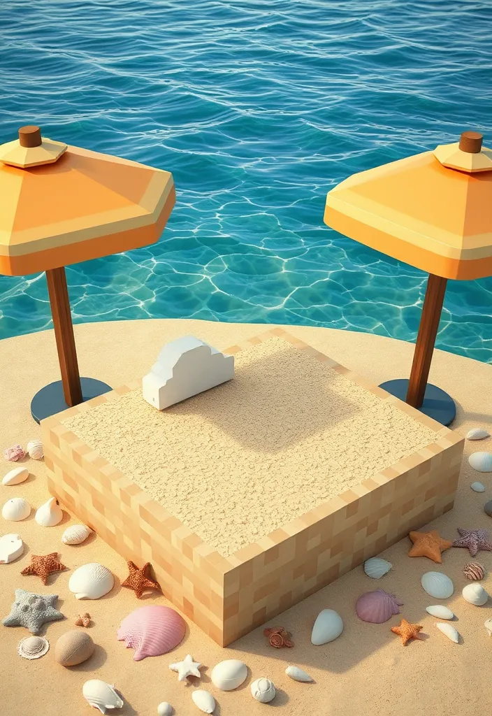 Minecraft Bed Builds Ideas: The Beach Bed