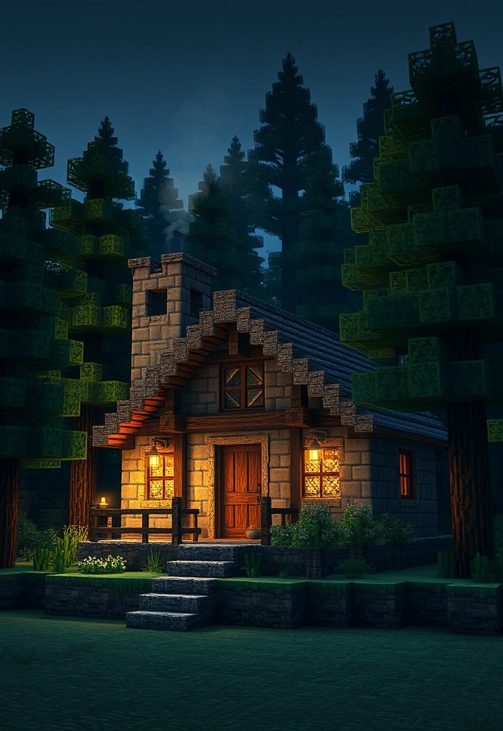 Minecraft House Ideas: Rustic Stone Cabin
