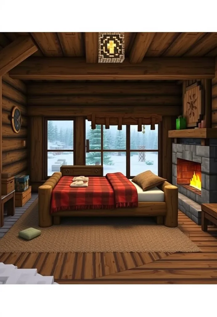 Minecraft Bed Builds Ideas: The Cozy Cabin Bed