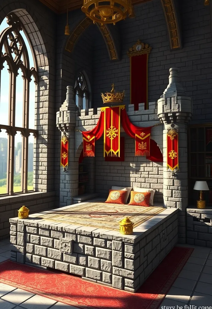 Minecraft Bed Builds Ideas: The Castle Bed