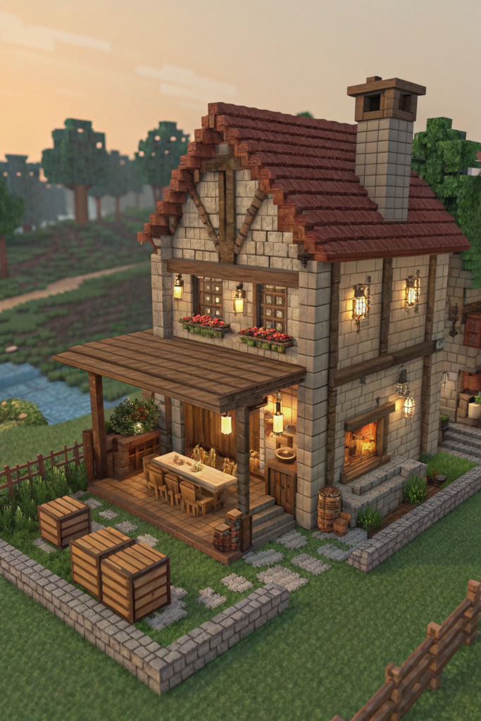 Minecraft Interior Ideas: Rustic Farmhouse Vibes