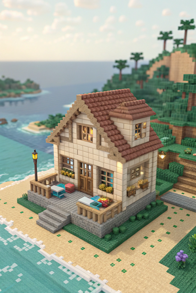 Minecraft Interior Ideas: Coastal Cottage Charm