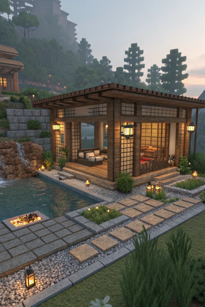 Minecraft Interior Ideas: Zen Garden Retreat
