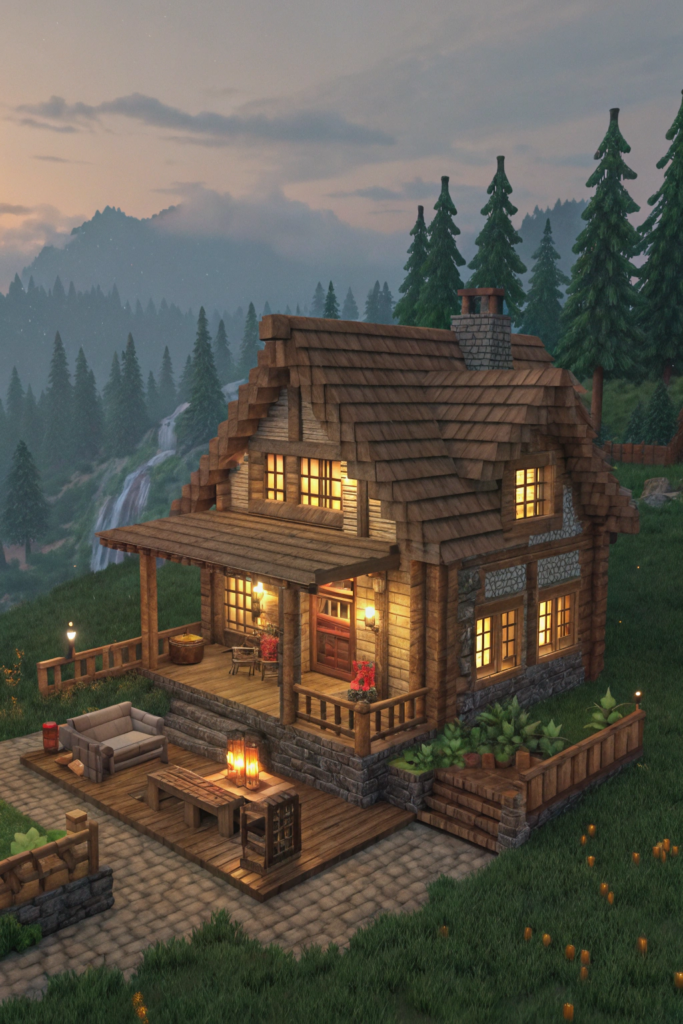 Minecraft Interior Ideas: Cozy Cabin in the Woods