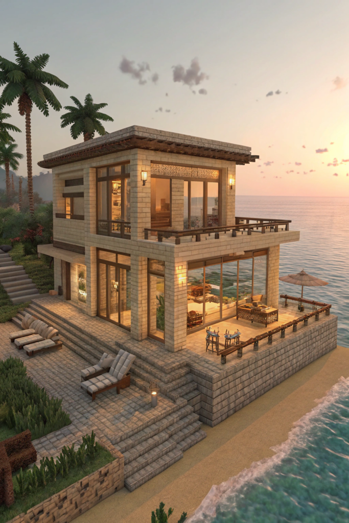 Minecraft Modern House Ideas: Coastal Beach House