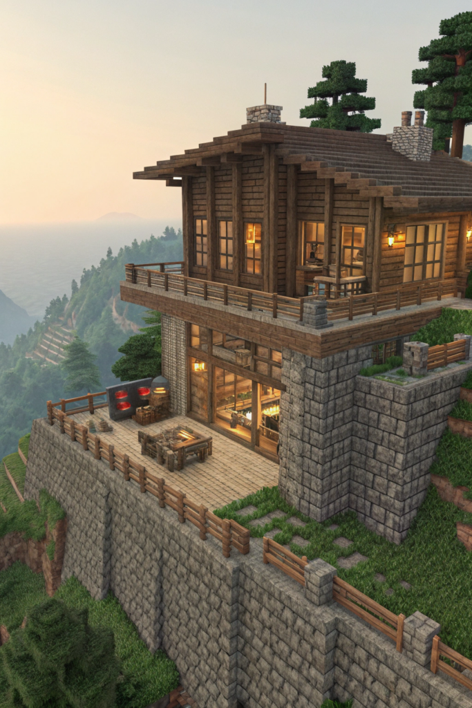 Minecraft Viking House Ideas: The Hilltop Lodge