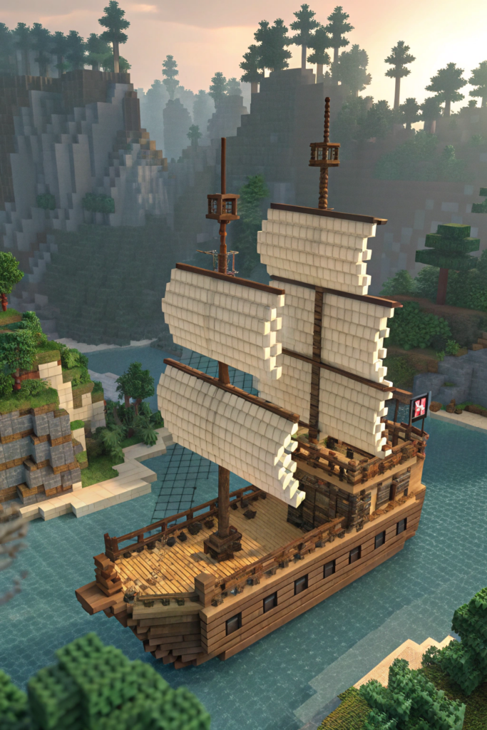 Minecraft Pirate Ship Ideas: The Stealthy Sloop