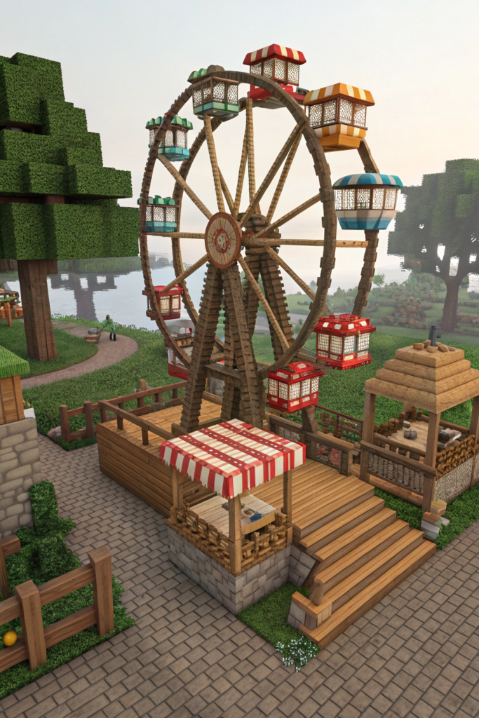 Minecraft Steampunk Ideas: Steam-Powered Ferris Wheel