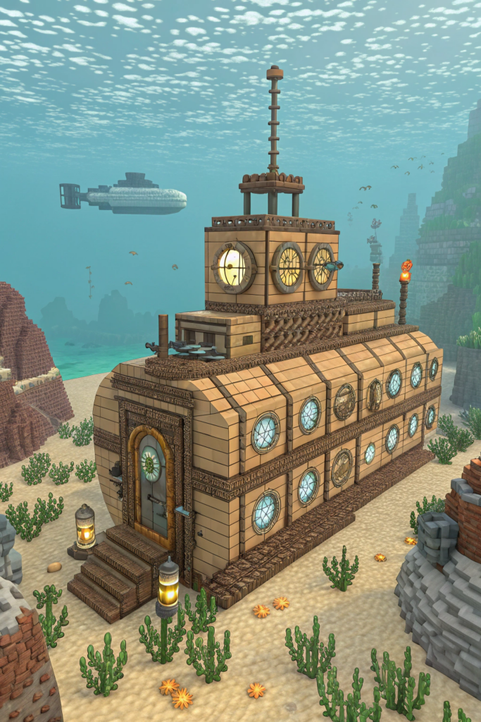 Minecraft Steampunk Ideas: Nautical Steampunk Submarine