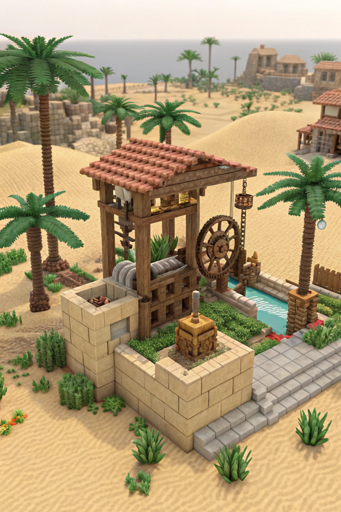 Minecraft Steampunk Ideas: Clockwork Desert Oasis