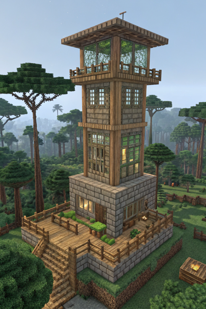Minecraft Jungle House Ideas: Jungle Observatory