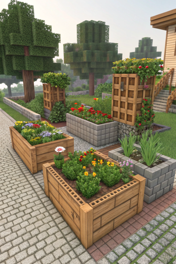 Minecraft Bed Garden Layouts Ideas: The Container Fusion