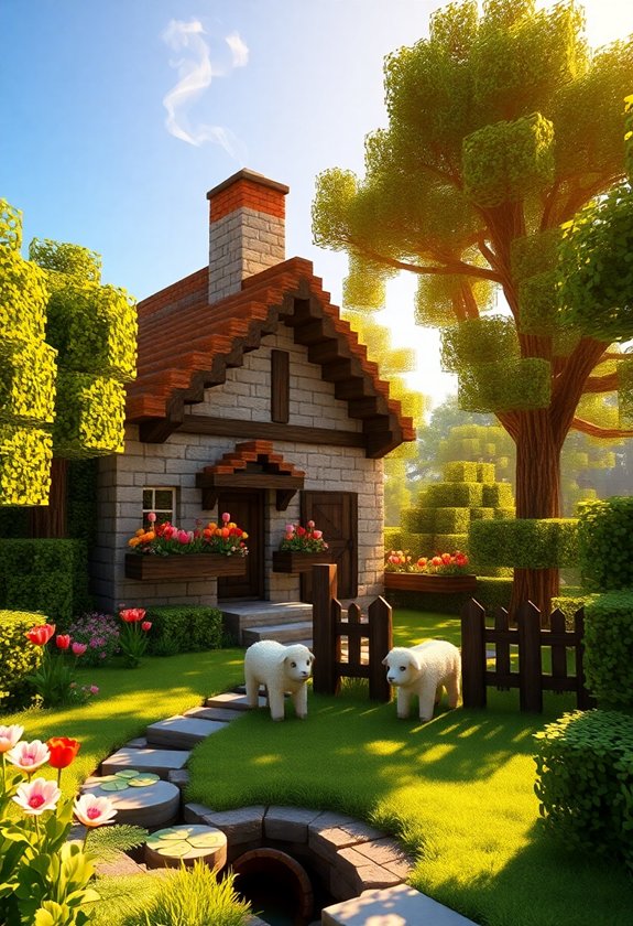 Cute Minecraft Cottage Ideas: Rustic Stone House