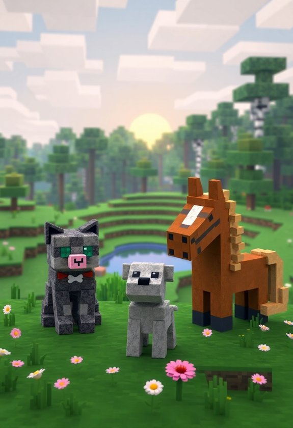 Minecraft Statue Ideas: Blocky Animal Figures