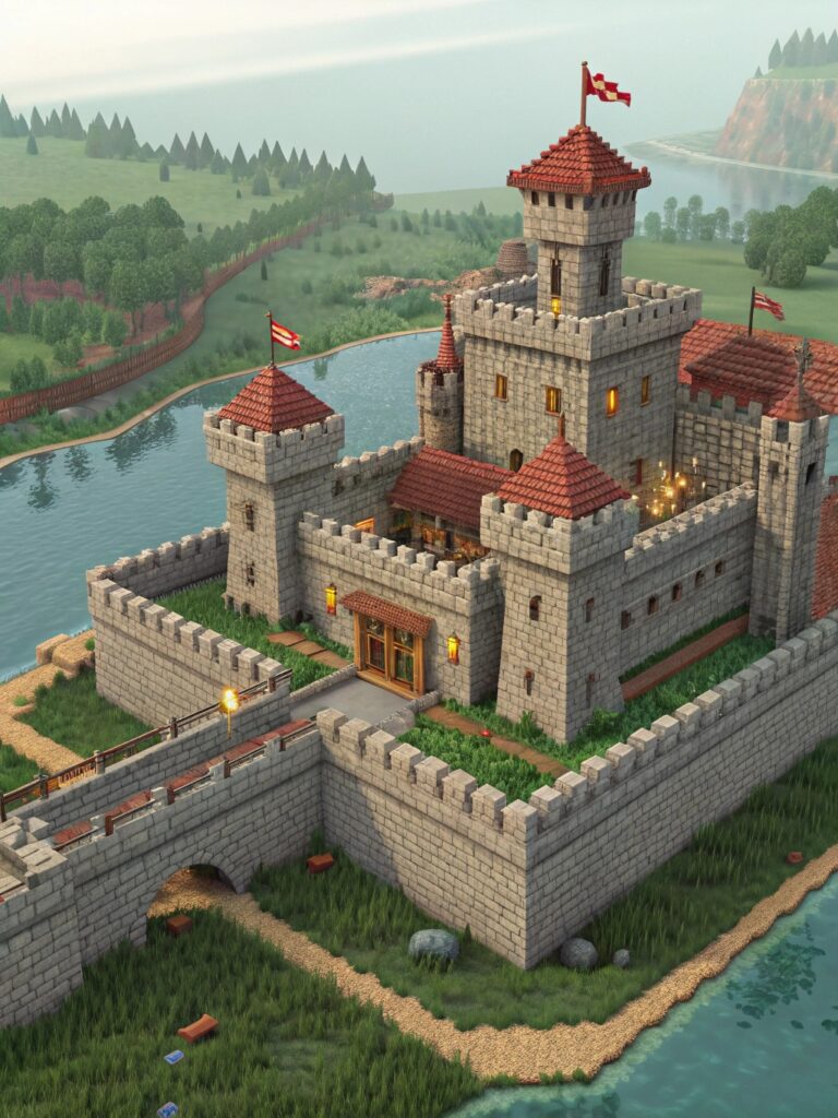 Minecraft Build Ideas : Medieval Castle Blueprint