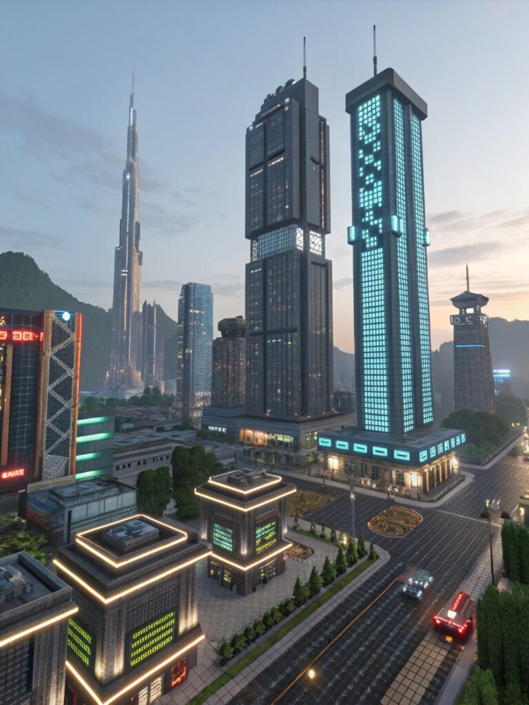 Minecraft Build Ideas : Futuristic Cityscape Designs