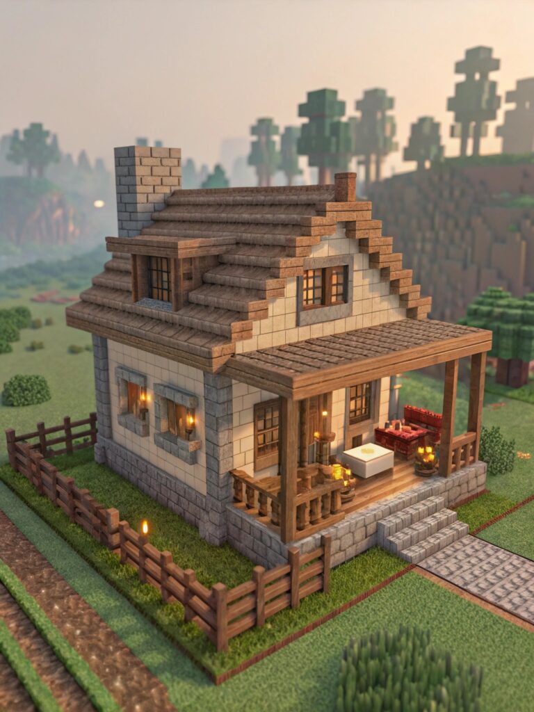Minecraft Starter House: Fast Farmhouse Build