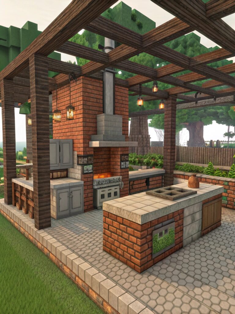 Minecraft Kitchen Ideas: Industrial Kitchen Designs With Exposed Brick