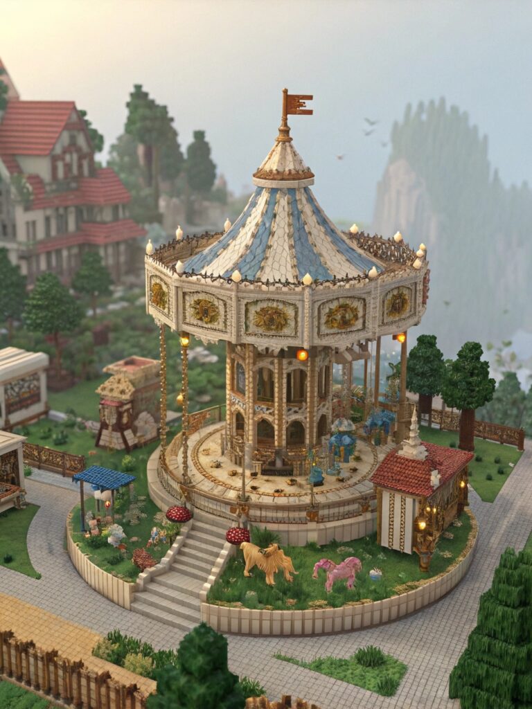 Whimsical Minecraft Houses: The Magical Carousel House