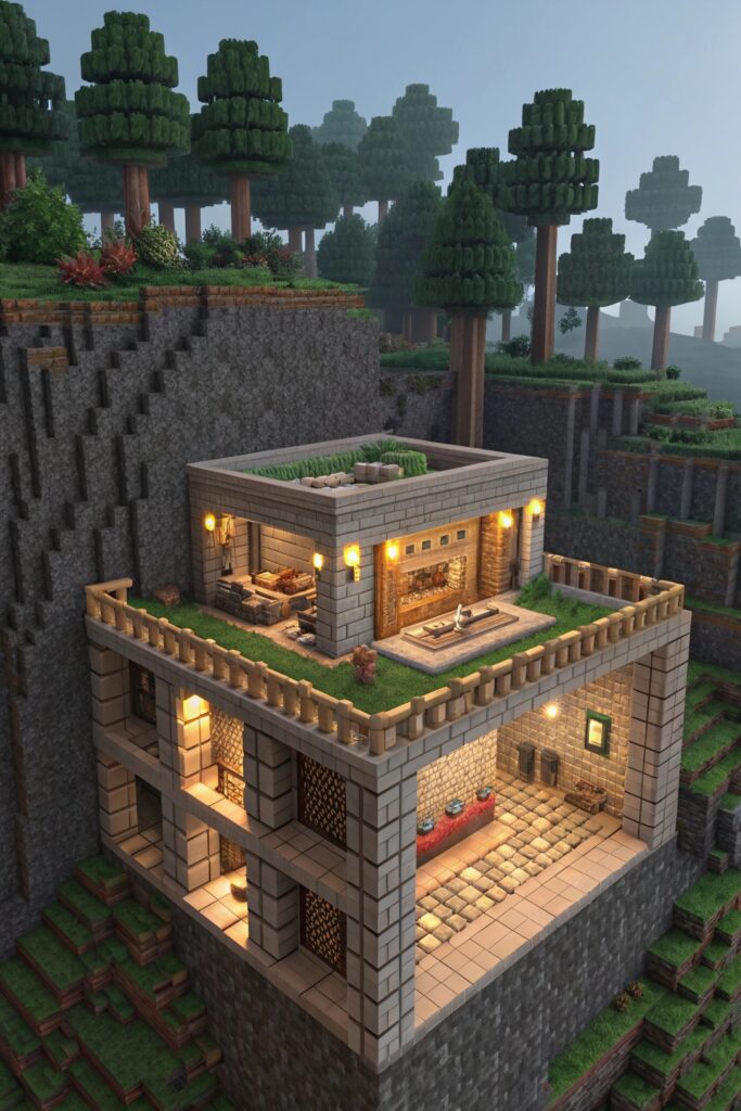 Pretty Minecraft Houses: Underground Base Designs