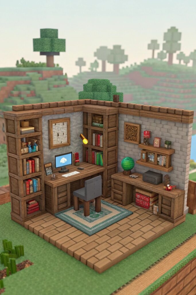 Minecraft House Interior Ideas : Building a Home Office or Study