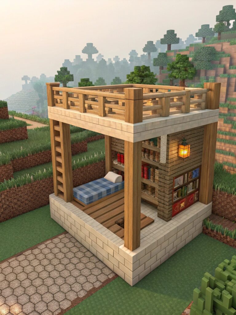 Minecraft Bed Designs : Loft Bed Design