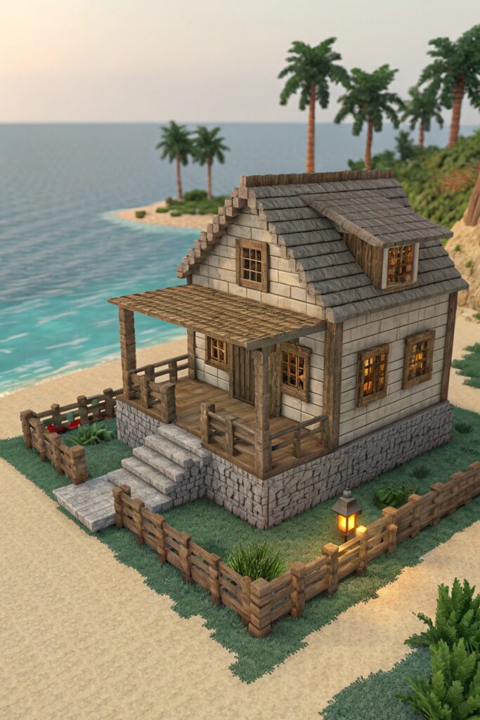 Minecraft House Templates: Beachside Hut Template