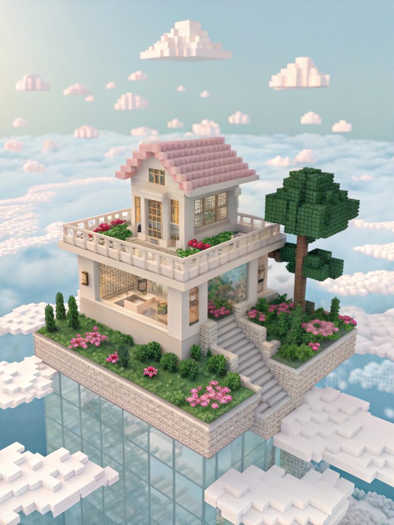 Whimsical Minecraft Houses: Dreamy Cloud Kingdom