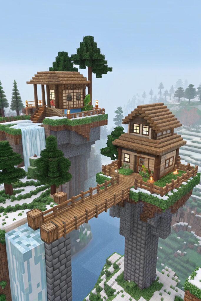 Pretty Minecraft Houses: Floating Island Homes