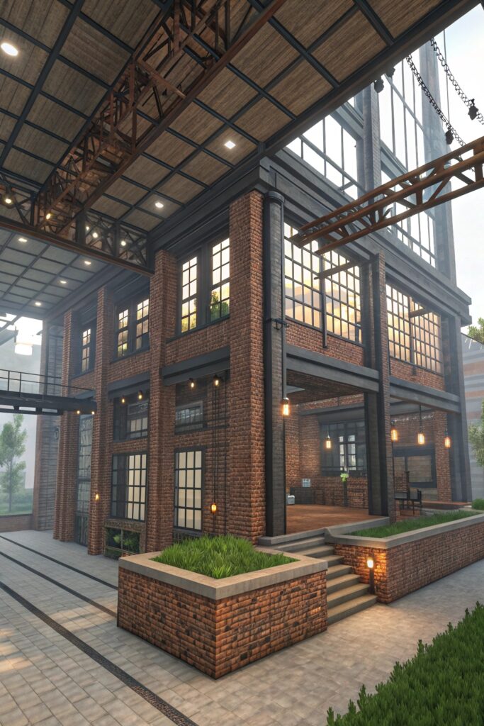 Minecraft House Templates: Industrial Loft Design