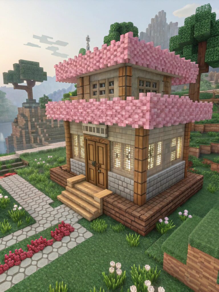 Cherry Blossom House Minecraft : Gathering Essential Materials