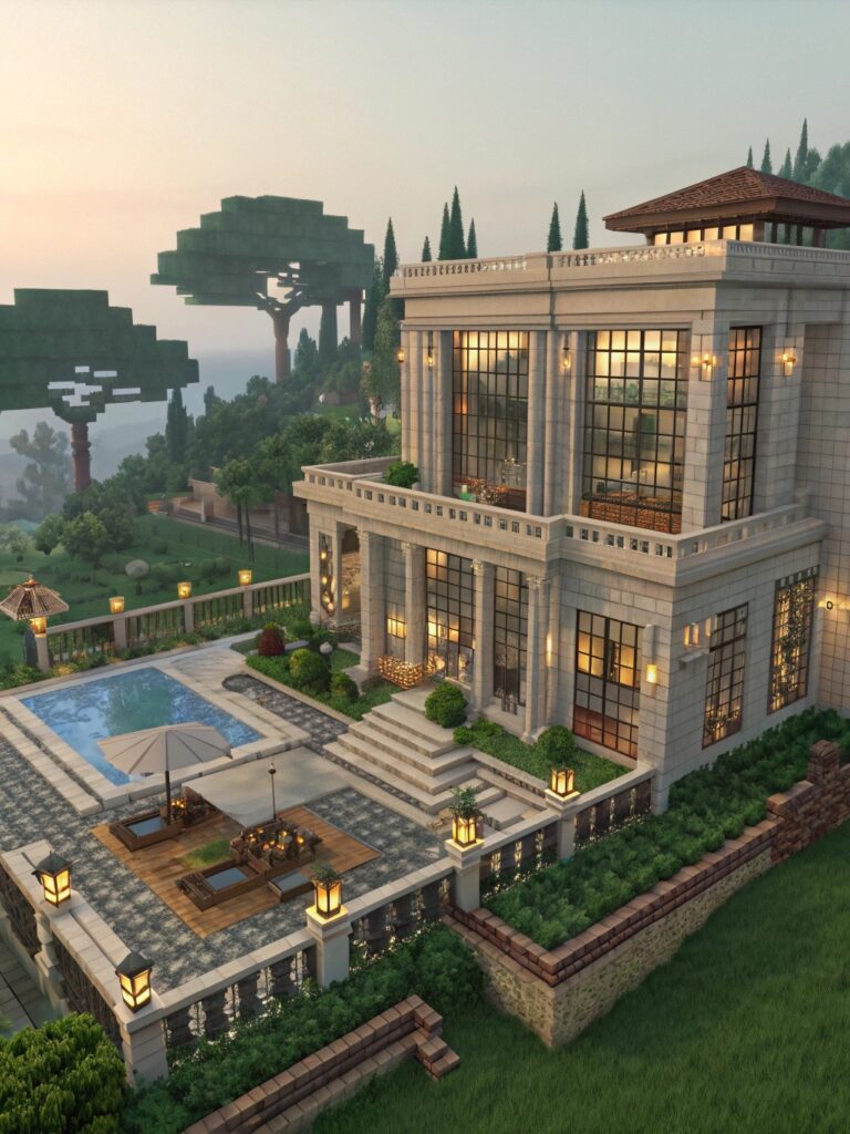Cute Minecraft Cottage Ideas: Luxury Villa Design