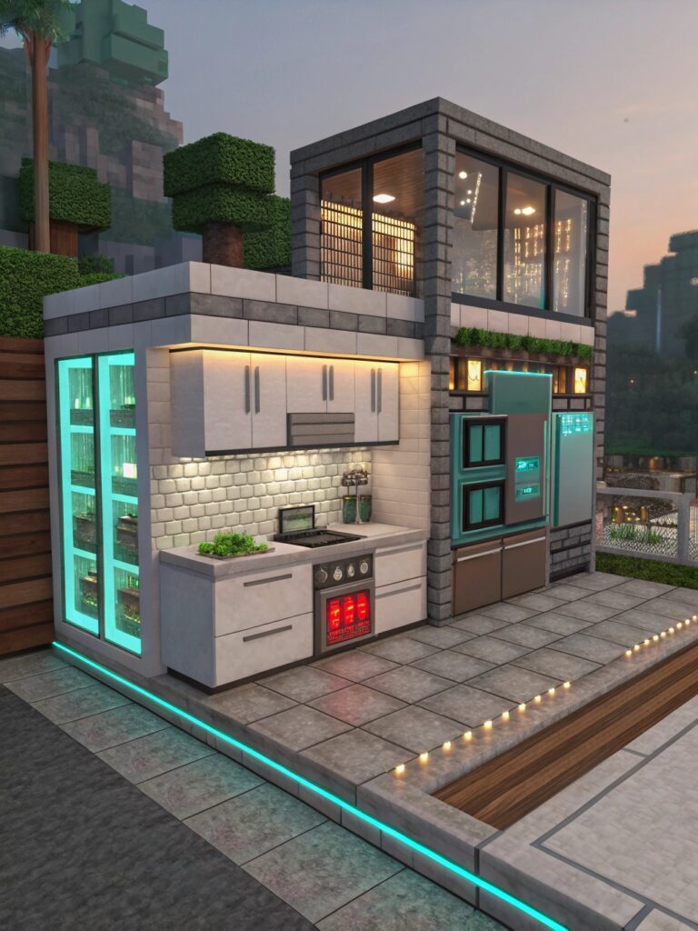 Minecraft Kitchen Ideas: Futuristic Kitchens in Minecraft