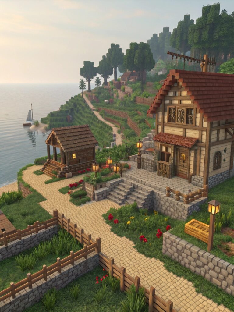 Minecraft Town Ideas : Creating a Scenic Rural Village