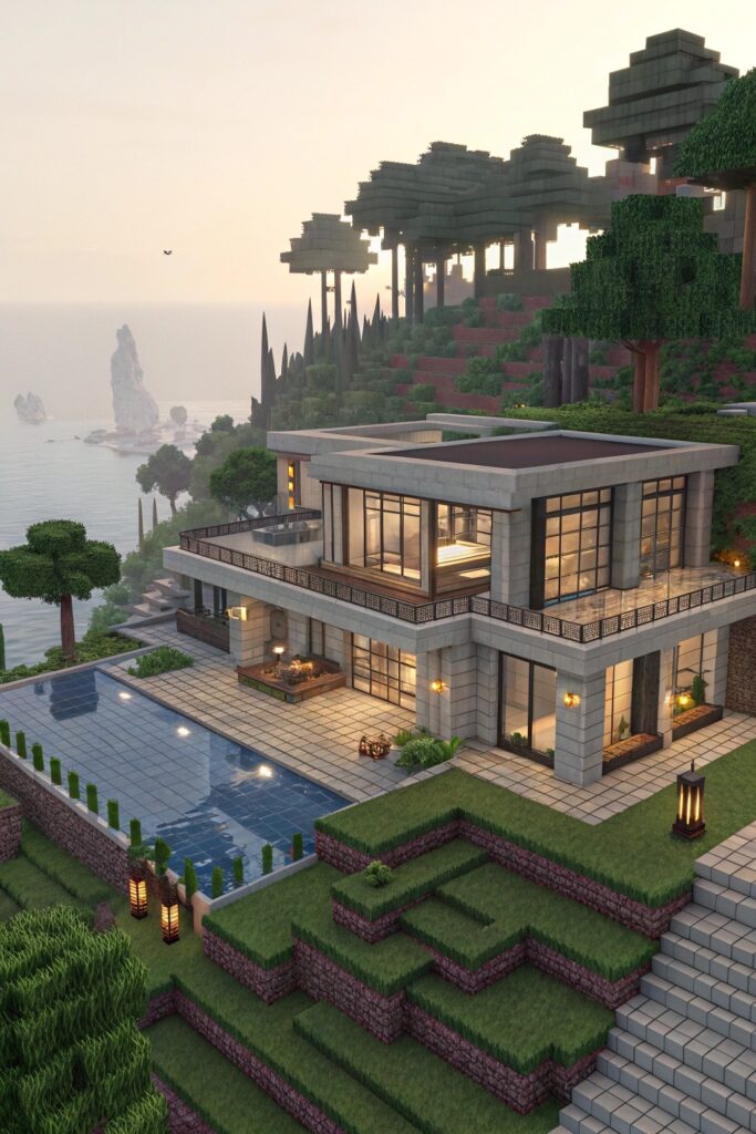Minecraft Base Ideas:
Modern Mansion Ideas