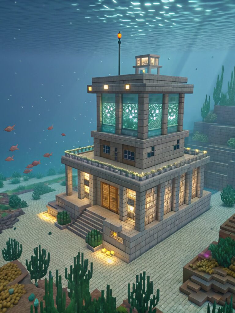 Minecraft Build Ideas : Underwater Base Concepts