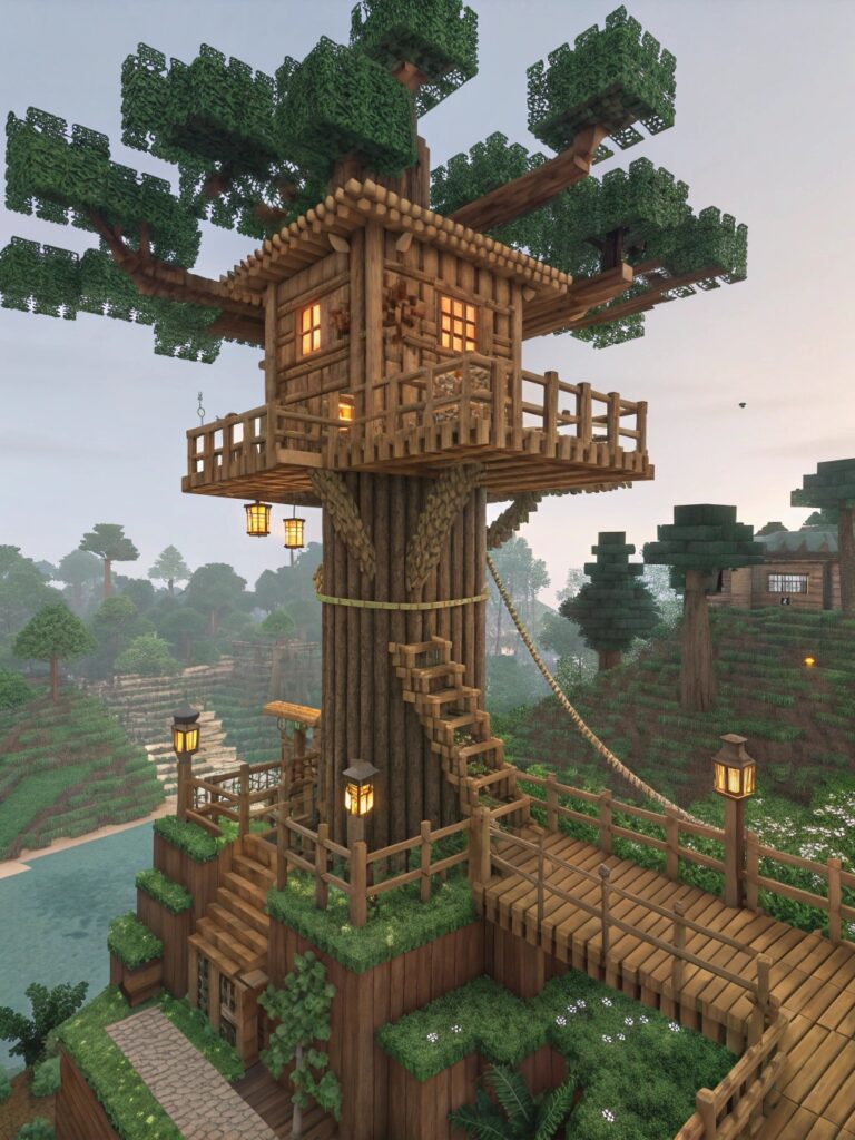 Minecraft Tower Designs : TreehouseTowerDesign