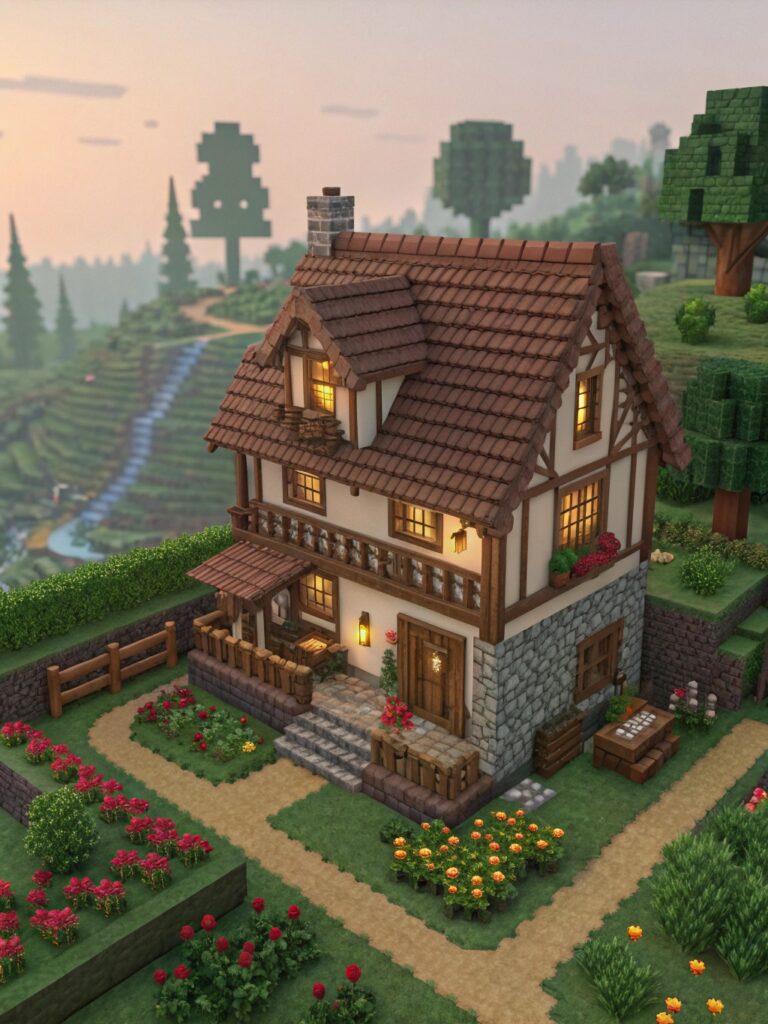 Whimsical Minecraft Houses: Fairy Tale Cottage