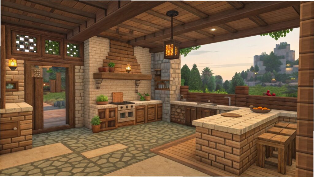 create a minecraft style build using only in game 4 9