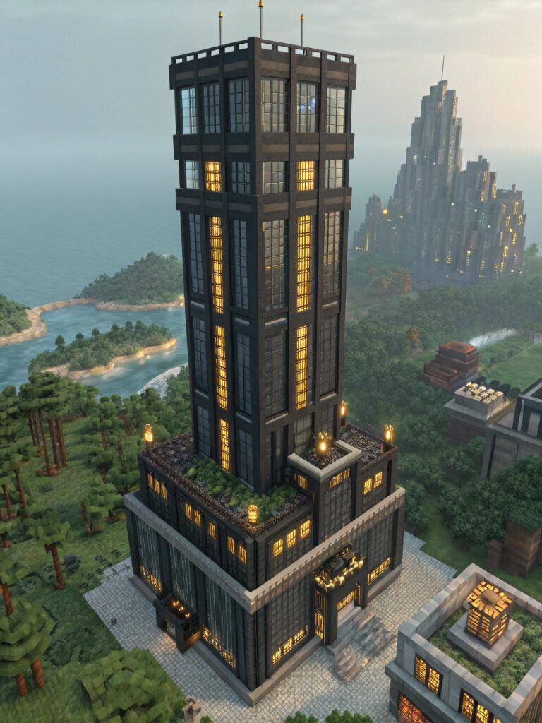 Minecraft Tower Designs : CyberpunkSkyscraper